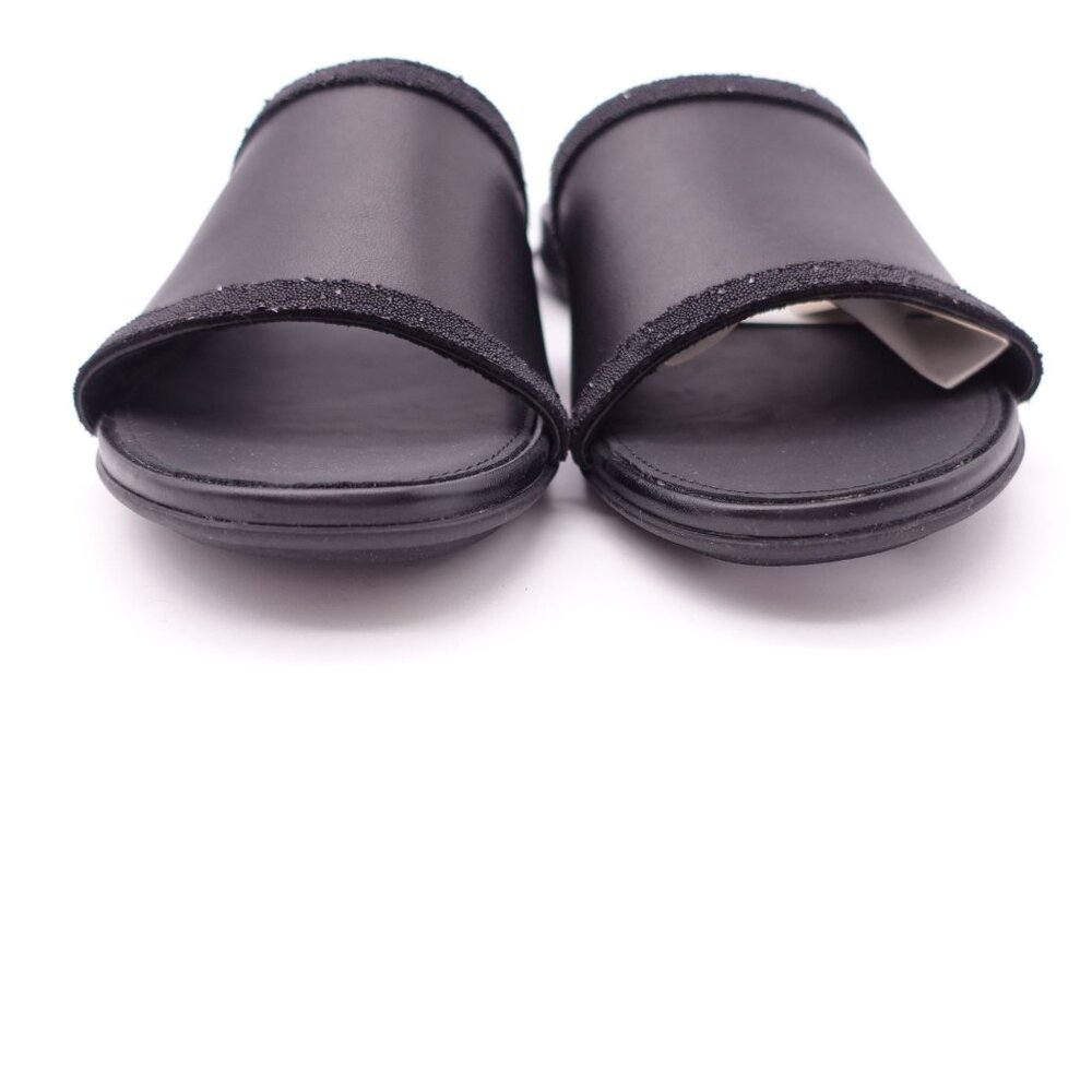 FitFlop Women's Gracie Opul-Trim Leather Slides Size 6.5 Black Slip On - Picture 4 of 8